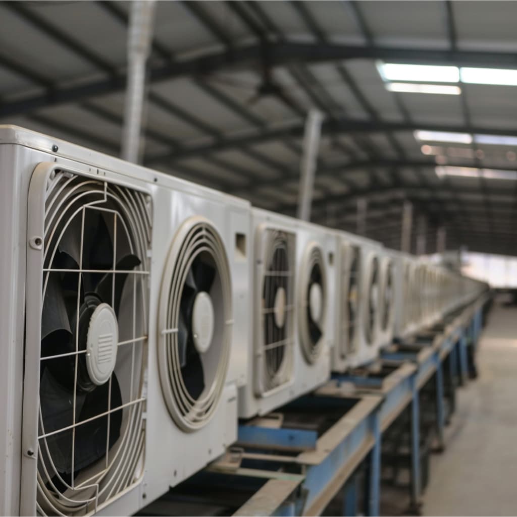 fabrica industrial siendo ventilada por un producto de CFM ventilacion y soluciones